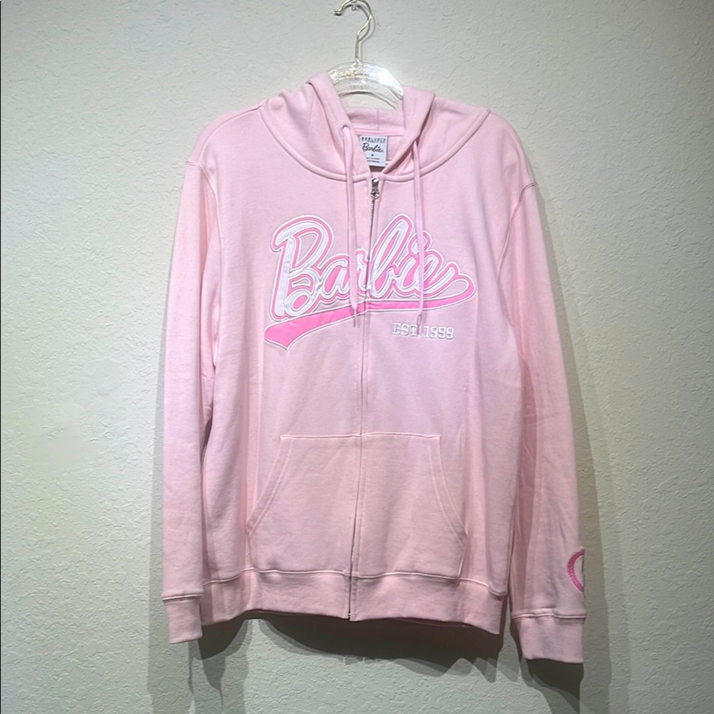 Baby pink embroidered Barbie Hoodie NWOT